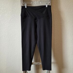 Evolution And Creation Women's Black High-Waisted Crossover Leggings - Size XL